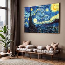 Quadro com Moldura Sala Quarto Noite Estrelada Van Gogh Decorativo Horizontal Grande Hall