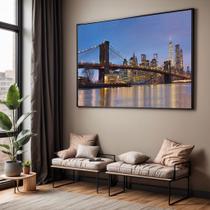 Quadro com Moldura Sala Quarto Ponte Nova York Decorativo Horizontal Grande Hall Quadro com Moldura Sala Quarto Ponte Nova York Decorativo Horizontal Grande Hall
