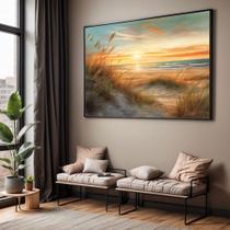 Quadro com Moldura Sala Quarto Praia Deserta Decorativo Horizontal Grande Hall Quadro com Moldura Sala Quarto Praia Deserta Decorativo Horizontal Grande Hall