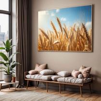 Quadro com Moldura Sala Quarto Trigo Bege Paisagem Decorativo Horizontal Grande Hall Cor:Moldura MadeiraTamanho:40 X 60 Quadro com Moldura Sala Quarto Trigo Bege Paisagem Decorativo Horizontal Grande Hall Cor:Moldura MadeiraTamanho:40 X 60