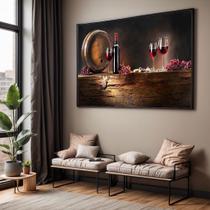 Quadro com Moldura Sala Quarto Vinho Cozinha Decorativo Horizontal Grande Hall