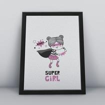 Quadro com moldura super girl Ilustra-ao-07-M1