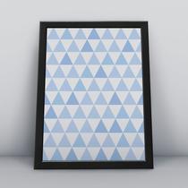 Quadro com moldura triangulos azul claro Fundo-Infantil-093-M1 Quadro com moldura triangulos azul claro Fundo-Infantil-093-M1