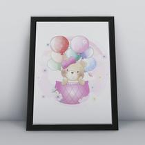Quadro com moldura ursinha de laço Ilustra-ao-52-M1