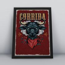 Quadro com moldura vintage bufalo corrida