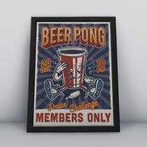 Quadro com moldura vintage drink beer pong Quadro com moldura vintage drink beer pong