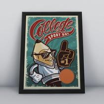 Quadro com moldura vintage esporte baseball dia Quadro com moldura vintage esporte baseball dia