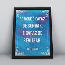 Quadro com moldura você e capaz de sonhar e capaz de realizar
