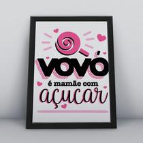 Quadro com moldura vovó e mamãe com açuçar Quadro com moldura vovó e mamãe com açuçar