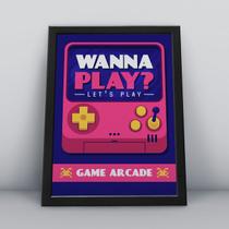 Quadro com moldura wanna play let's play Quadro com moldura wanna play let's play
