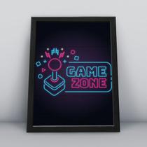 Quadro com moldura zona gamer neon