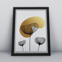Quadro com molduraabstrato dourado