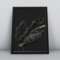 Quadro com molduraplantas tropicais douradas