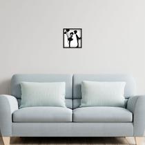 Quadro com relevo 3d madeira decorativo 32x30 casal