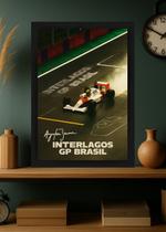 Quadro Com Vidro Ayrton Senna GP Brasil Decorativo Tamanho:21cm x 30cm (A4) Quadro Com Vidro Ayrton Senna GP Brasil Decorativo Tamanho:21cm x 30cm (A4)