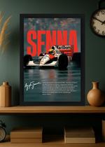 Quadro Com Vidro Ayrton Senna Rei de Monaco Decorativo Tamanho:21cm x 30cm (A4)