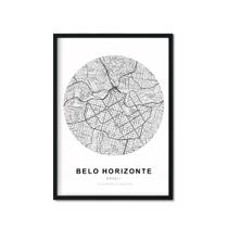 Quadro Com Vidro Mapa Cidade Belo Horizonte Sala Escritório Quarto