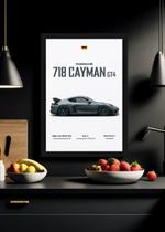 Quadro Com Vidro Porsche 718 Cayman GT4 Poster Tamanho:21cm x 30cm (A4) Quadro Com Vidro Porsche 718 Cayman GT4 Poster Tamanho:21cm x 30cm (A4)