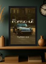 Quadro Com Vidro Porsche 911 Turbo 3.3 1987 com Moldura Tamanho:21cm x 30cm (A4) Quadro Com Vidro Porsche 911 Turbo 3.3 1987 com Moldura Tamanho:21cm x 30cm (A4)