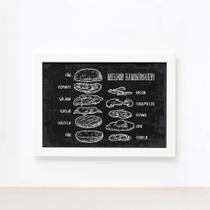 Quadro Comida Melhor Hambúrguer Moldura Branca 22x32cm Quadro Comida Melhor Hambúrguer Moldura Branca 22x32cm