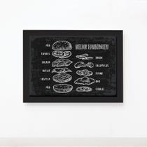 Quadro Comida Melhor Hambúrguer Moldura Preta 22x32cm Quadro Comida Melhor Hambúrguer Moldura Preta 22x32cm
