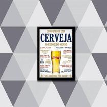 Quadro Como Pedir Uma Cerveja Pelo Mundo 33X24 Moldura Preta