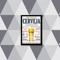 Quadro Como Pedir Uma Cerveja Pelo Mundo 33x24cm - com vidro