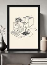 Quadro Computador Retro Digital com Vidro e Moldura Tamanho:21cm x 30cm (A4) Quadro Computador Retro Digital com Vidro e Moldura Tamanho:21cm x 30cm (A4)