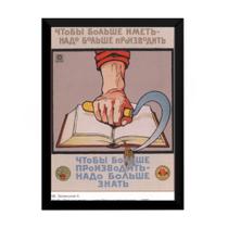 Quadro Comunista Soviet Propaganda Ussr Cartaz Moldurado