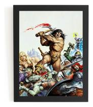 Quadro Conan Arte De Earl Norem Ilustração Batalha Sangue