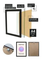 Quadro Confiança/Base/Segurança com Vidro e Moldura Preta Tamanho:21cm x 30cm (A4)