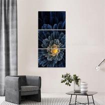Quadro Conjunto Flor Abstrata Vertical em 3 Peças Quadro Conjunto Flor Abstrata Vertical em 3 Peças