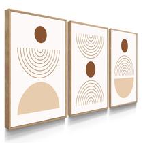 Quadro Conjunto Trio Boho Chic Neutro 55x40 Com Moldura Quadro Conjunto Trio Boho Chic Neutro 55x40 Com Moldura