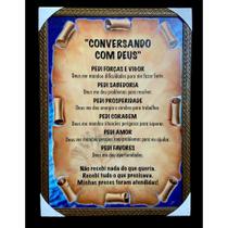 Quadro Conversando Com Deus Decorativo Grande 70x50cm Quadro Conversando Com Deus Decorativo Grande 70x50cm