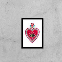 Quadro Coração com Coroa 33x24cm - com vidro