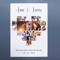 Quadro Coração Mosaico Personalizado Com Fotos Mdf 30x42cm Quadro Coração Mosaico Personalizado Com Fotos Mdf 30x42cm