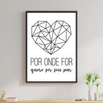 Quadro Coração Quero Ser Seu Par 24X18Cm Quadro Coração Quero Ser Seu Par 24X18Cm