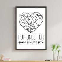 Quadro Coração Quero Ser Seu Par 33X24Cm - Com Vidro Quadro Coração Quero Ser Seu Par 33X24Cm - Com Vidro