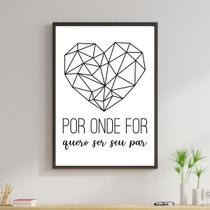 Quadro Coração Quero Ser Seu Par 33x24cm - com vidro Quadro Coração Quero Ser Seu Par 33x24cm - com vidro