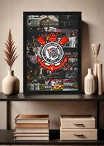 Quadro Corinthians Campeão com Vidro e Moldura Preta