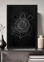 Quadro Corinthians Celeste com Vidro e Moldura Preta