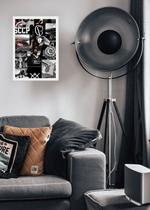 Quadro Corinthians Estrela com Vidro e Moldura Branca