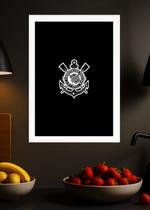 Quadro Corinthians Eterno com Vidro e Moldura Branca Tam:A4