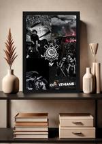 Quadro Corinthians Eterno com Vidro e Moldura Preta Tam:A4
