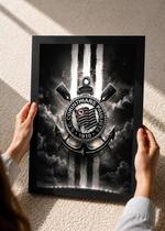 Quadro Corinthians Fiel Com Vidro, Moldura Preto Tam:A4 Quadro Corinthians Fiel Com Vidro, Moldura Preto Tam:A4