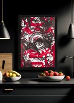 Quadro Corinthians Retrô com Vidro e Moldura Preta Tam:A4