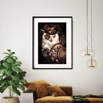 Quadro Coruja Mecânica - 60x48cm Quadro Coruja Mecânica - 60x48cm