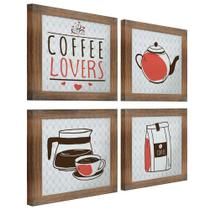 Quadro Cozinha 20x20cm Kit 4 Un Ypê