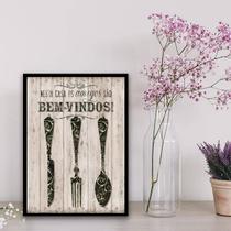 Quadro Cozinha Amigos São Bem Vindos 24x18cm