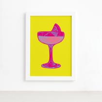 Quadro Cozinha Bebidas Drink 01 Moldura Branca 22x32cm